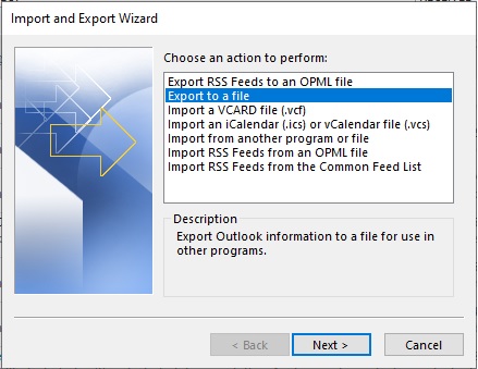 Export to a file 