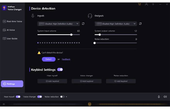 Input and Output Settings