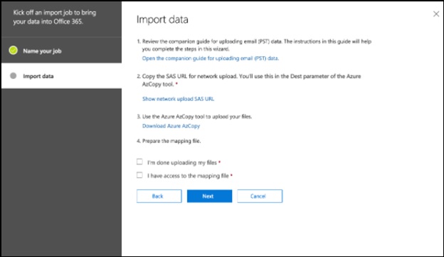 Show network upload SAS URL 